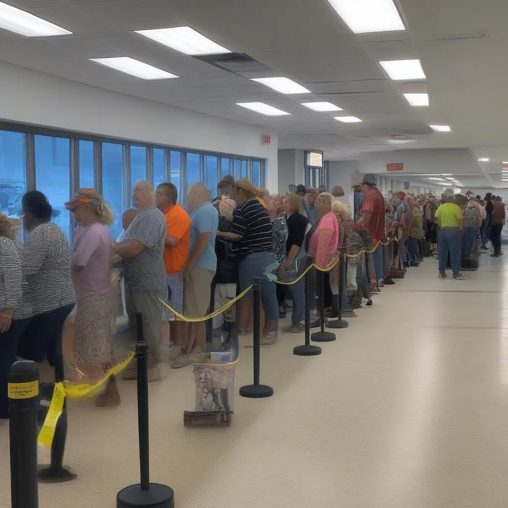 Busy DMV office in Florida